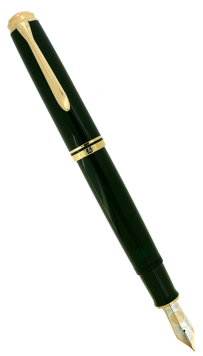 2022 PELIKAN M1000 SOUVERAN GOLD TRIM 18C F-BBB 2.03MM FLEX NIB BLACK FOUNTAIN PEN MINT NEW IN BOX