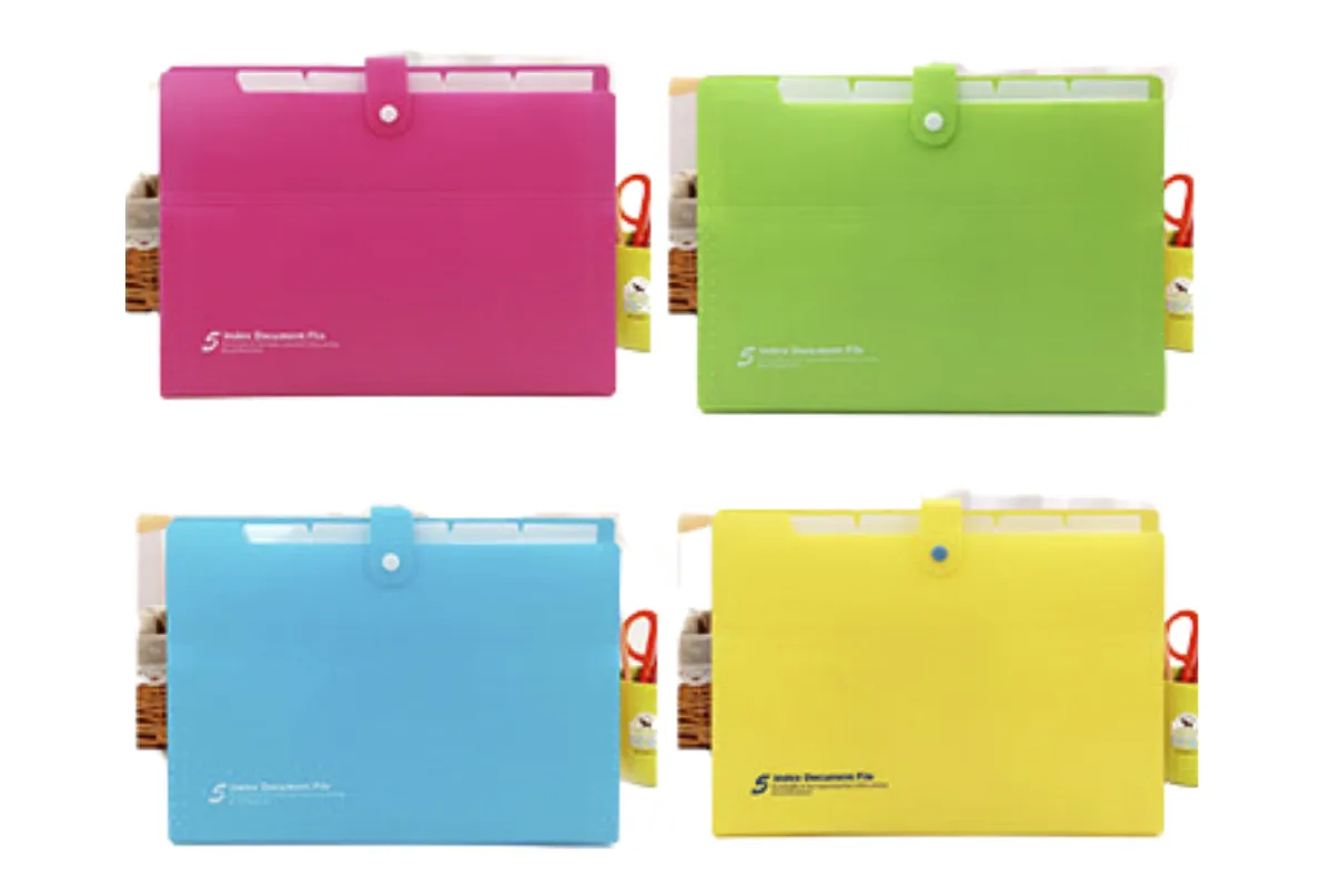 A4 Accordion File Folder with Snap Closure