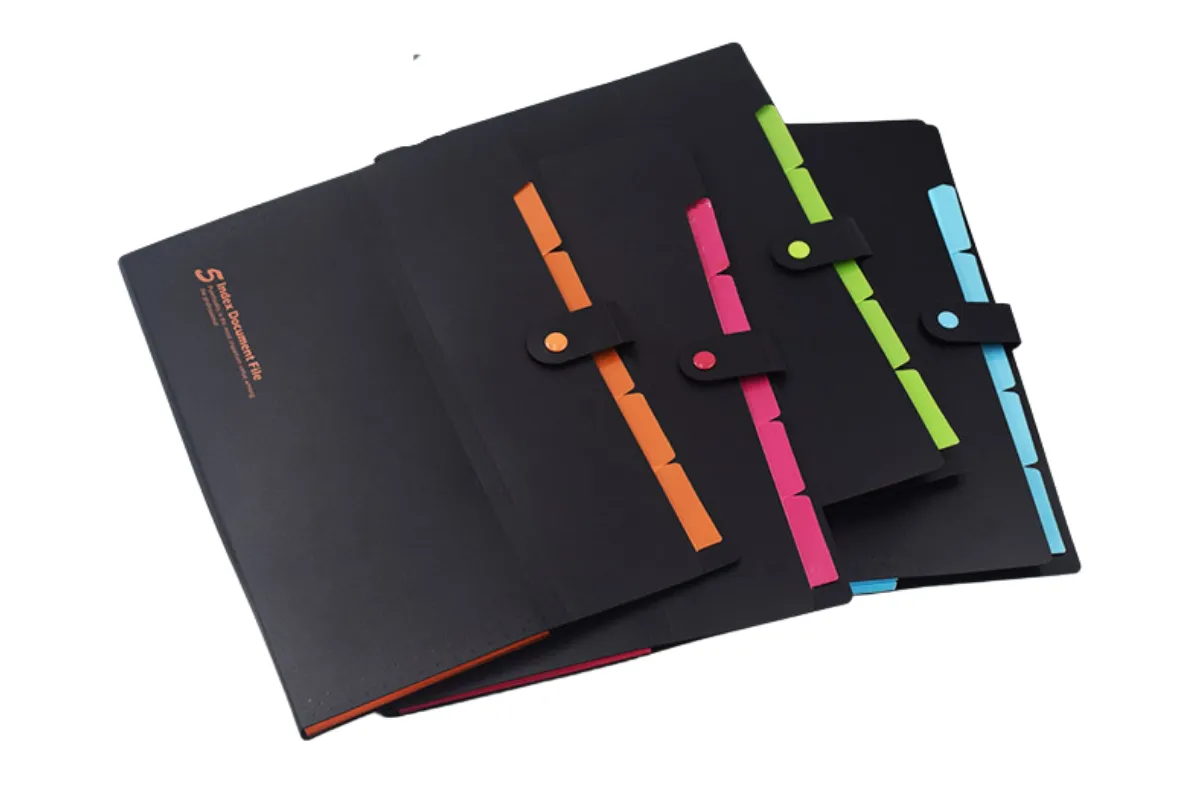 A4 Accordion File Folder with Snap Closure