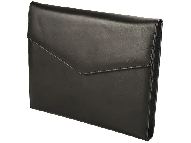 Adpel Ascot Leather A4 Stanford Tri Fold Folder | Black