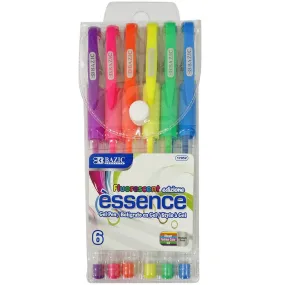 Bazic Essence Gel Pen 6 Fluorescent Color with Cushion Grip