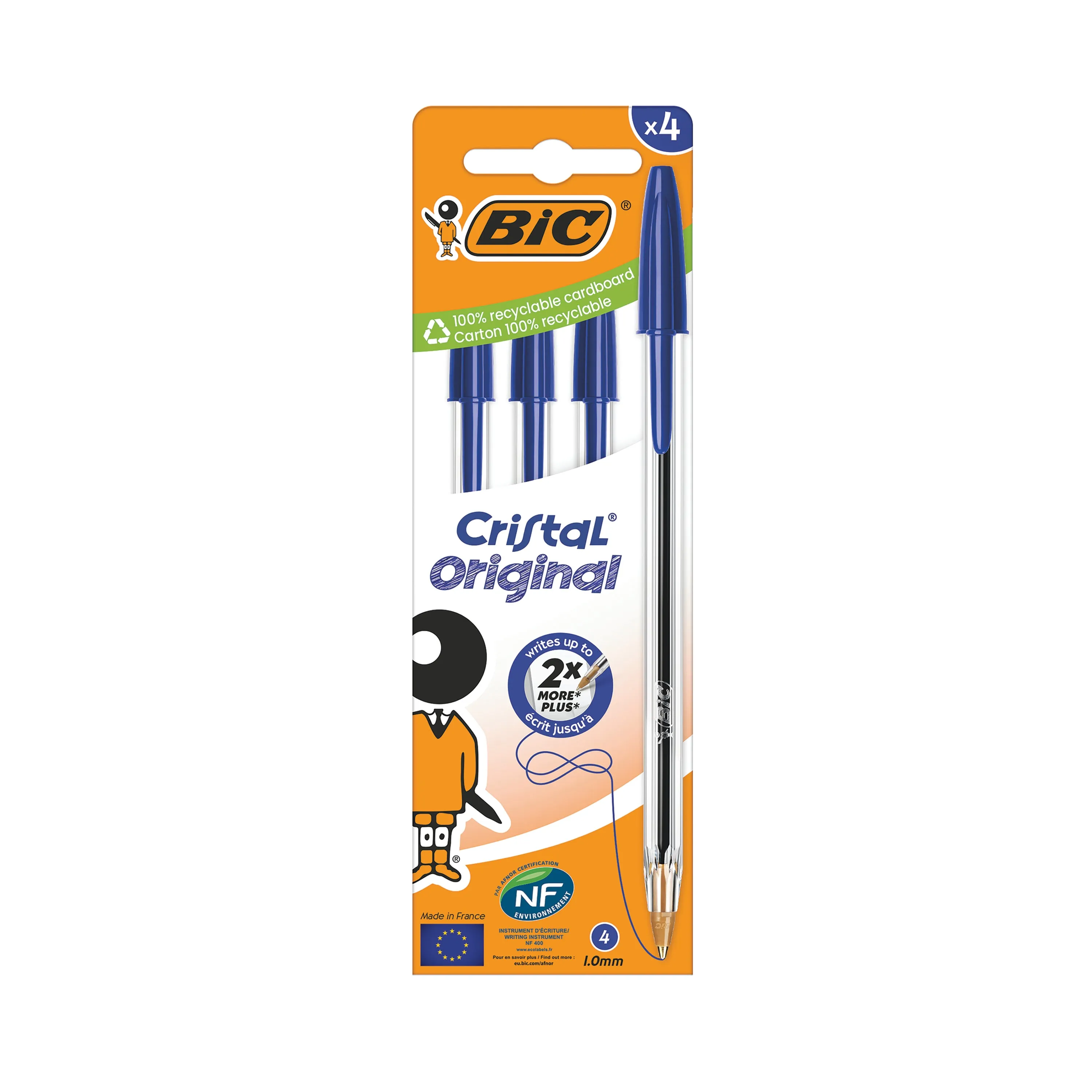 BIC Cristal Ball Point Pen 4 Pack