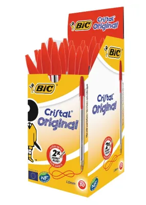 Bic Cristal Ballpoint Pen Medium Red (Pack of 50) 837361