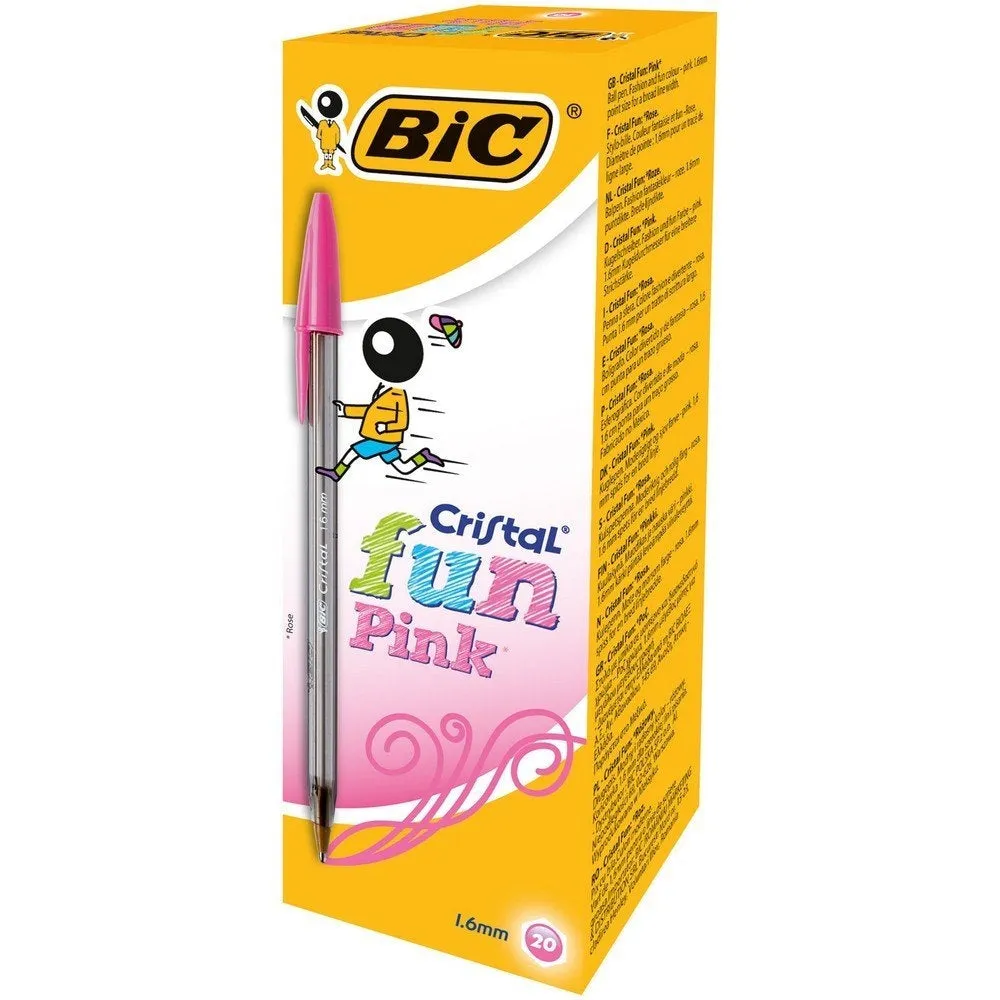 Bic Cristal Fun Ballpoint Pen Large Pink (Pack of 20) 929056