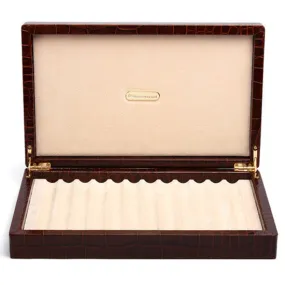 BROWN LEATHER BOX FOR 12 PENS