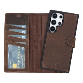 Carter Samsung Galaxy S24 Ultra Wallet Case, Distressed Coffee