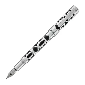 Conklin Endura Deco Crest Fountain Pen in Black with Chrome Trim