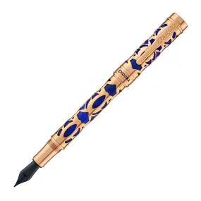 Conklin Endura Deco Crest Fountain Pen in Blue with Rosegold Trim