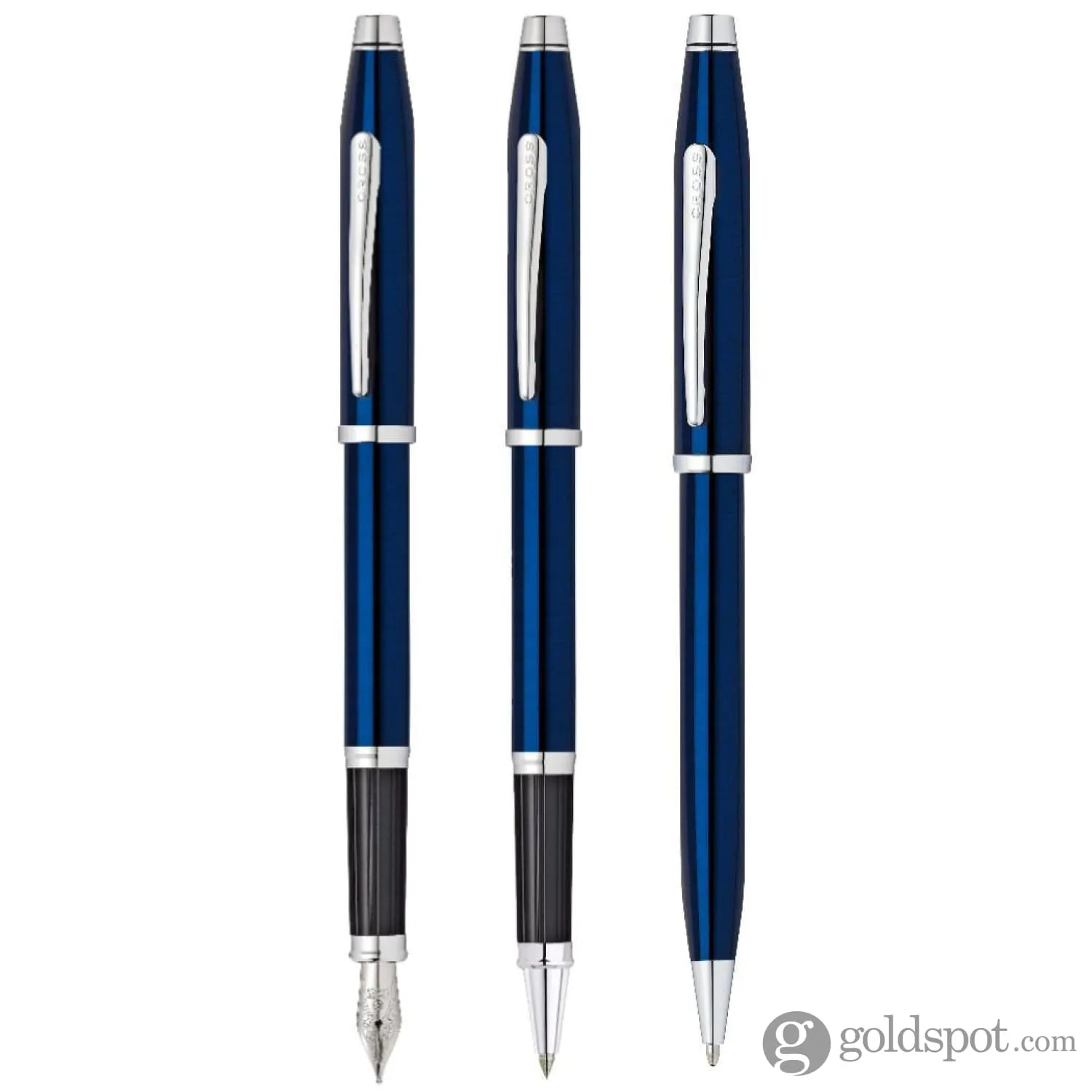 Cross Century II Ballpoint Pen in Translucent Blue with Rhodium Trim