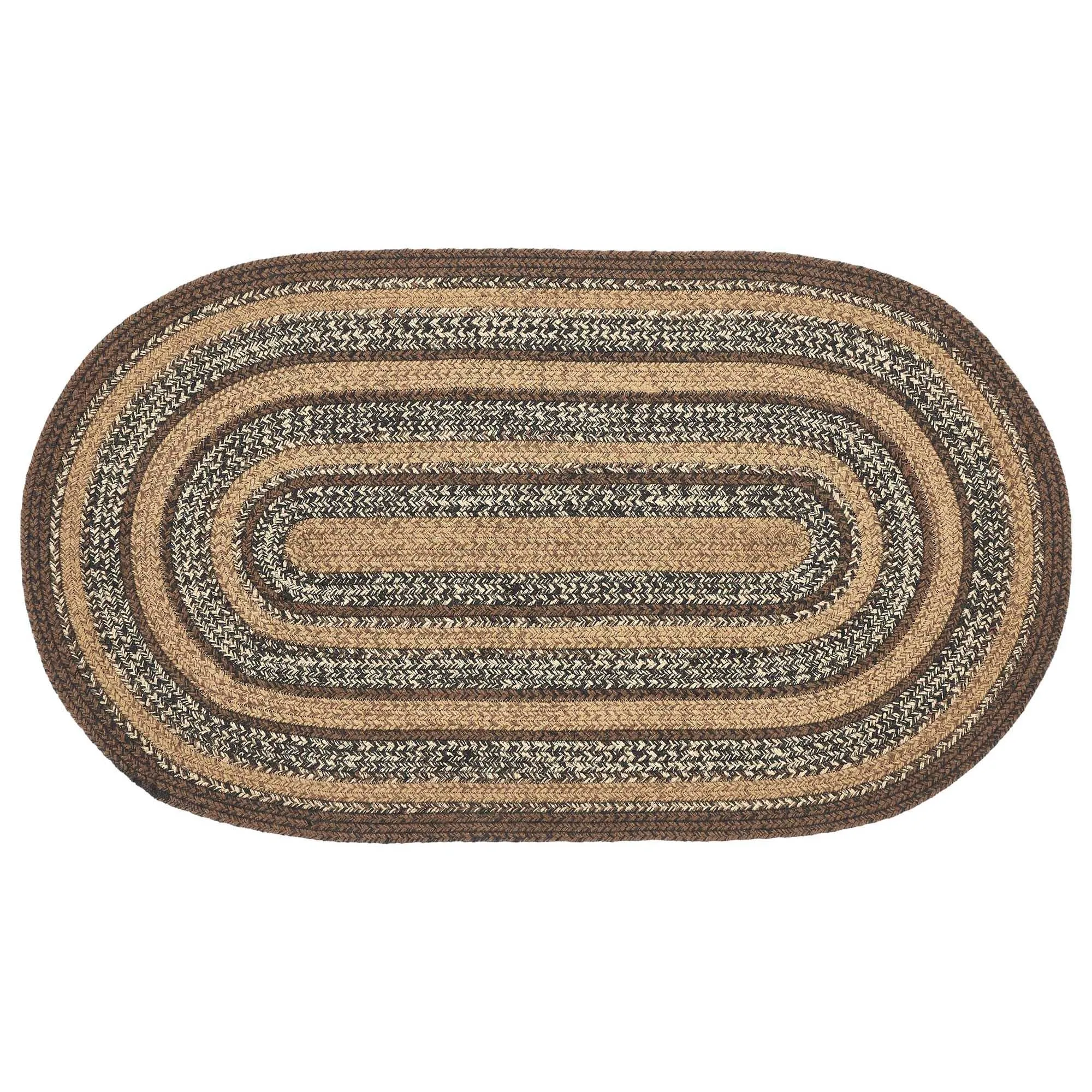 Espresso Jute Rug Oval w/ Pad 27x48