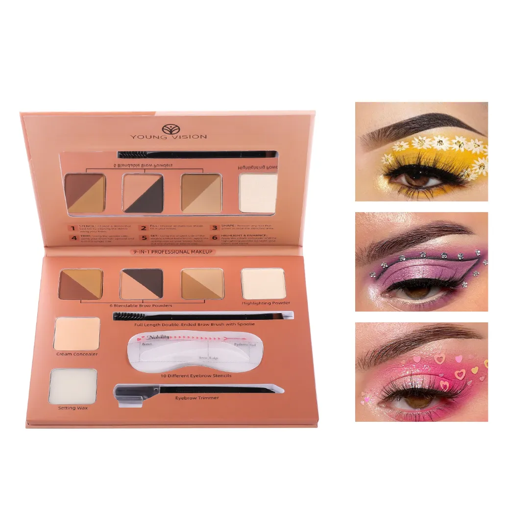 Eyebrow Corrector Waterproof Makeup Palette with Highlighter Brow Brush