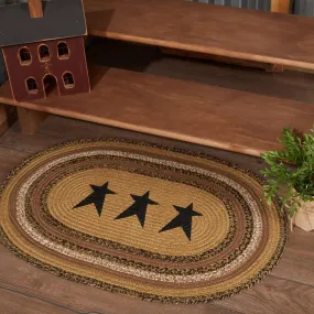 Kettle Grove Jute Rug Oval Stencil Stars 24x36