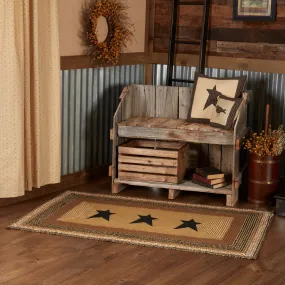 Kettle Grove Jute Rug Rect Stencil Star w/ Pad 36x60