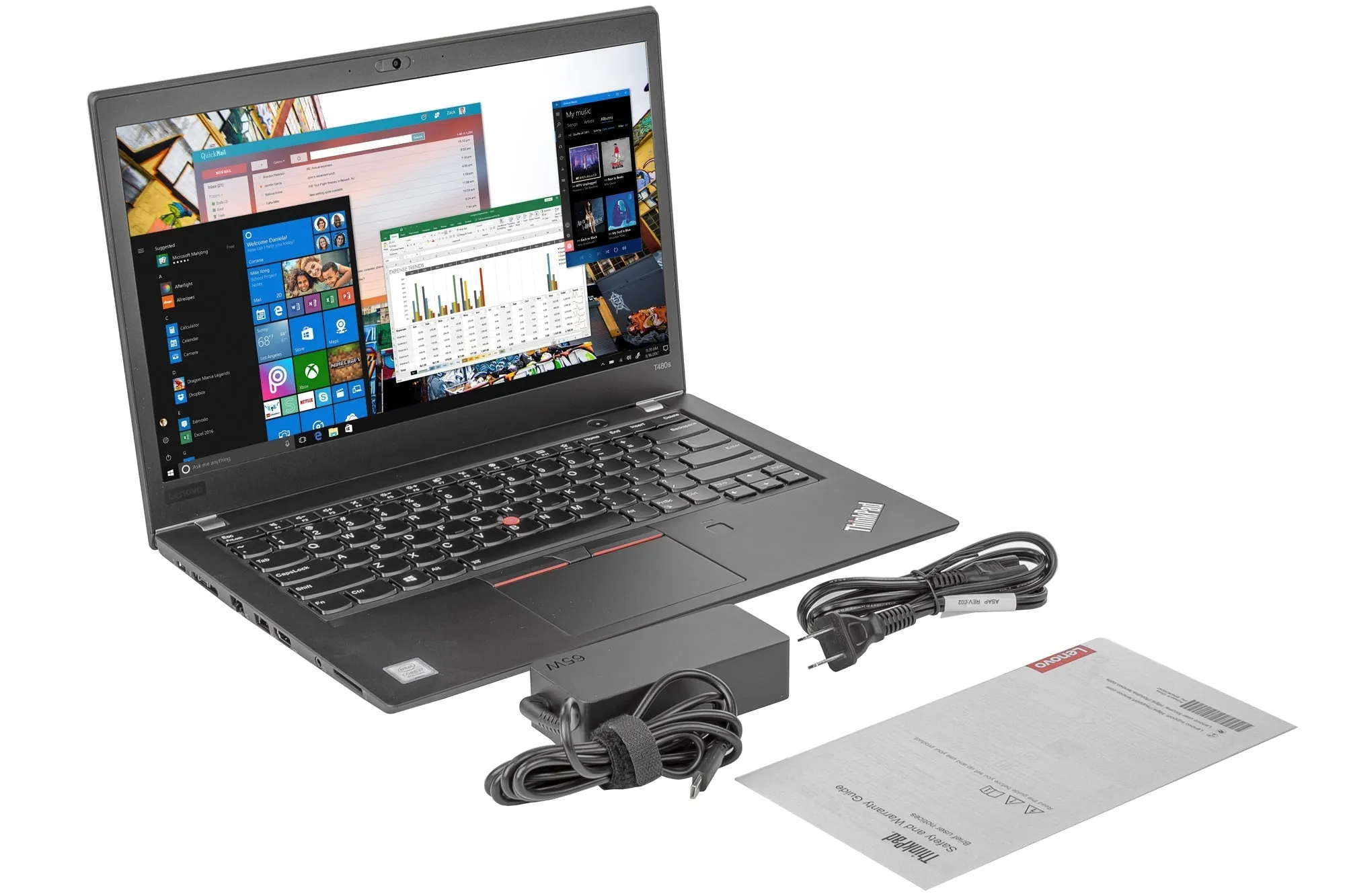 Lenovo ThinkPad T480 | 14" IPS FHD (1080p) Business Laptop | Intel Core i7-8550U (up to 4.0GHz) Quad-Core (8th Gen), 32GB RAM, 512GB NVMe SSD - Windows 11 - Intel® UHD 620, USB-C (Thunderbolt), HDMI - Certified Refurbished (Grade A) - 1 Year Warranty