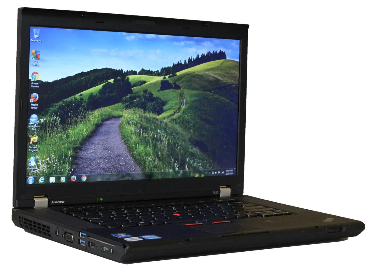 Lenovo ThinkPad T530 Laptop 15.6" HD  LED | Intel Core i7-3520M @ 2.90GHz, 3.60Ghz Boost, 8GB RAM, 256GB SSD, Intel HD Graphics 4000, WEBCAM, USB 3.0   DisplayPort - Windows 10 Pro x64, Grade A  (Certified Refurbished ) - 1 Year Warranty