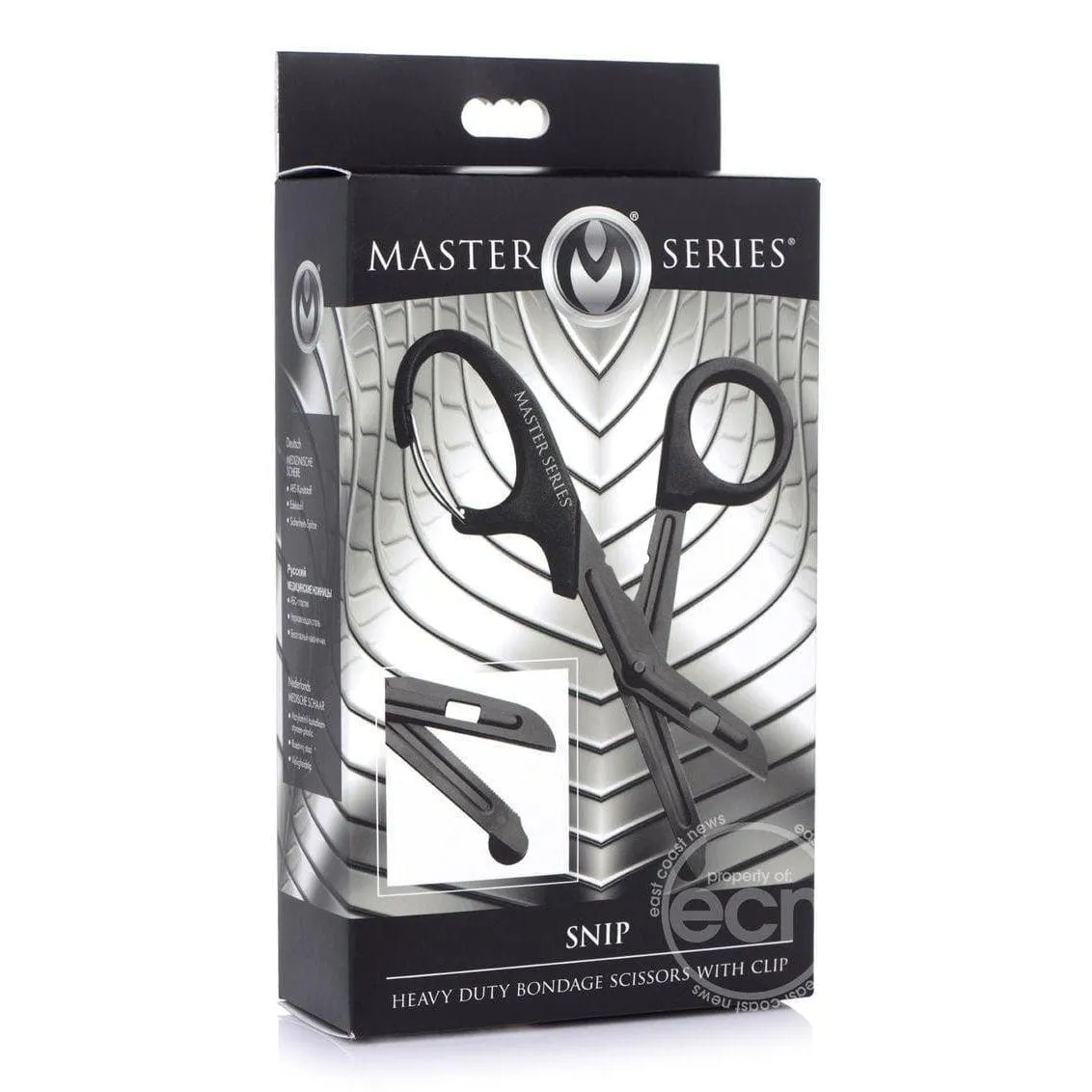 Master Series Snip Heavy Duty Bondage Stainless Steel Scissors with Clip Black