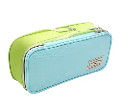 Retractable Multi-Purpose Pencil Case Double Layer Zipper Large Capacity Two-Color Pencil Case