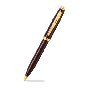 Sheaffer® 100 9370 Glossy Coffee Brown Ballpoint Pen With PVD Gold-Tone Trim