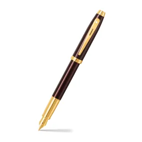 Sheaffer® 100 9370 Glossy Coffee Brown Fountain Pen With PVD Gold-Tone Trim - Medium