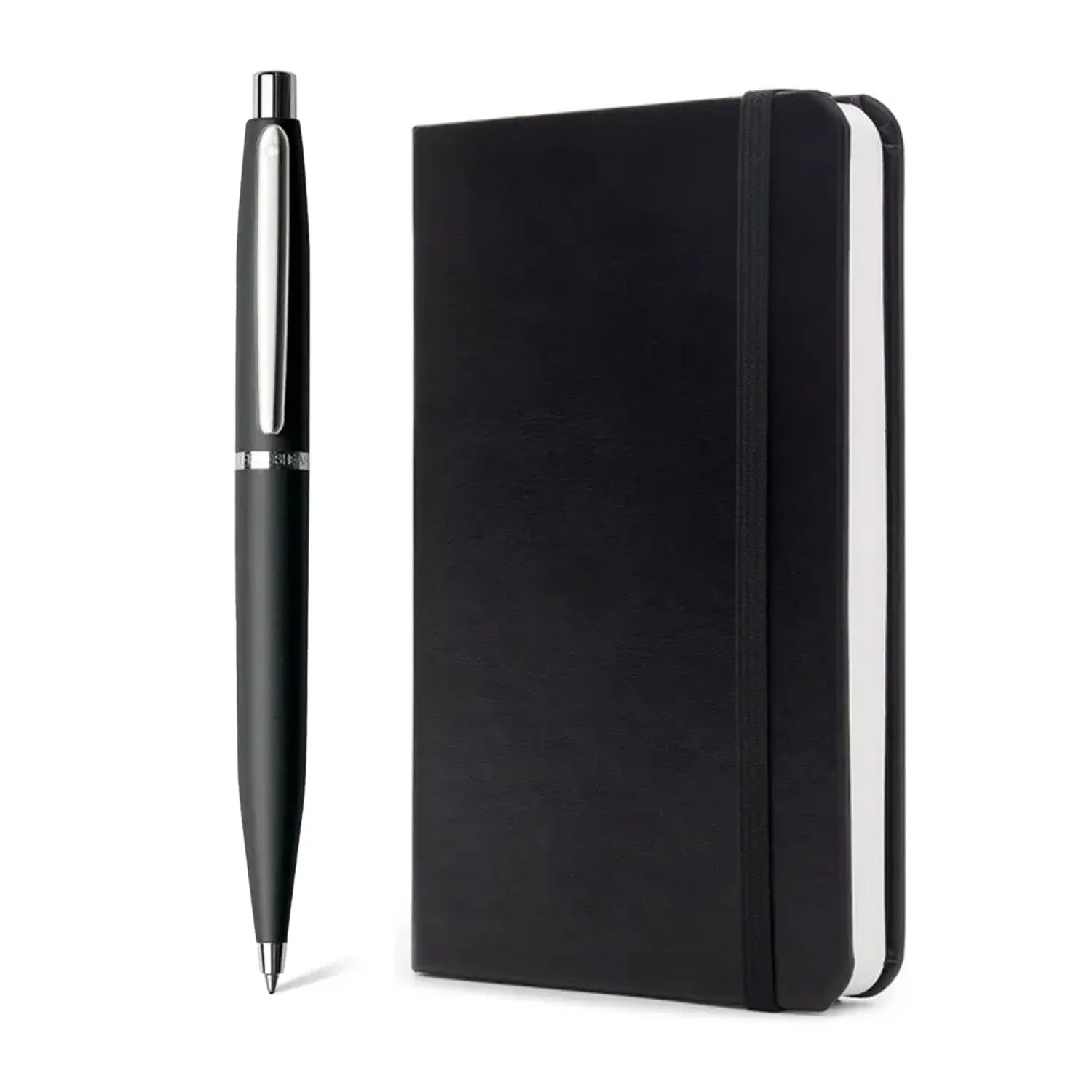 Sheaffer Gift Set ft. Matte Black VFM Ballpoint Pen with Chrome Trims and Small Notebook