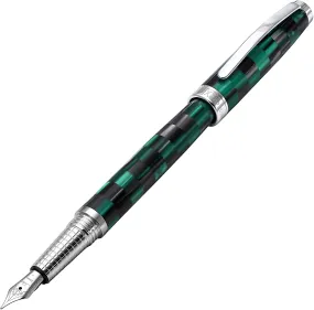 Urbanite II Acrylic & Brass Fountain Pen (Fine Nib) - Ocean Teal