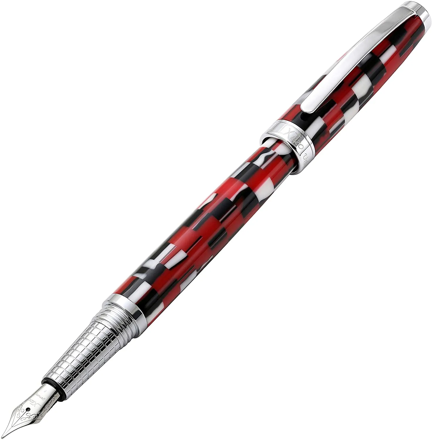 Urbanite II Acrylic & Brass Fountain Pen (Fine Nib) - Trek Red